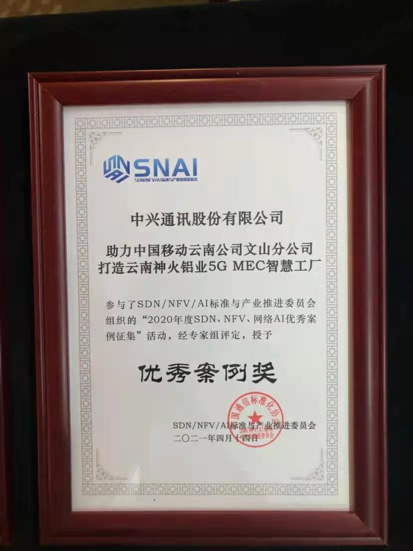 中兴通讯荣获2020年度SDN、NFV、网络AI优秀案例奖，引领技术创新